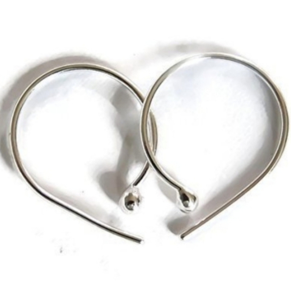 925 Sterling Silver Ball End Hoop Earrings